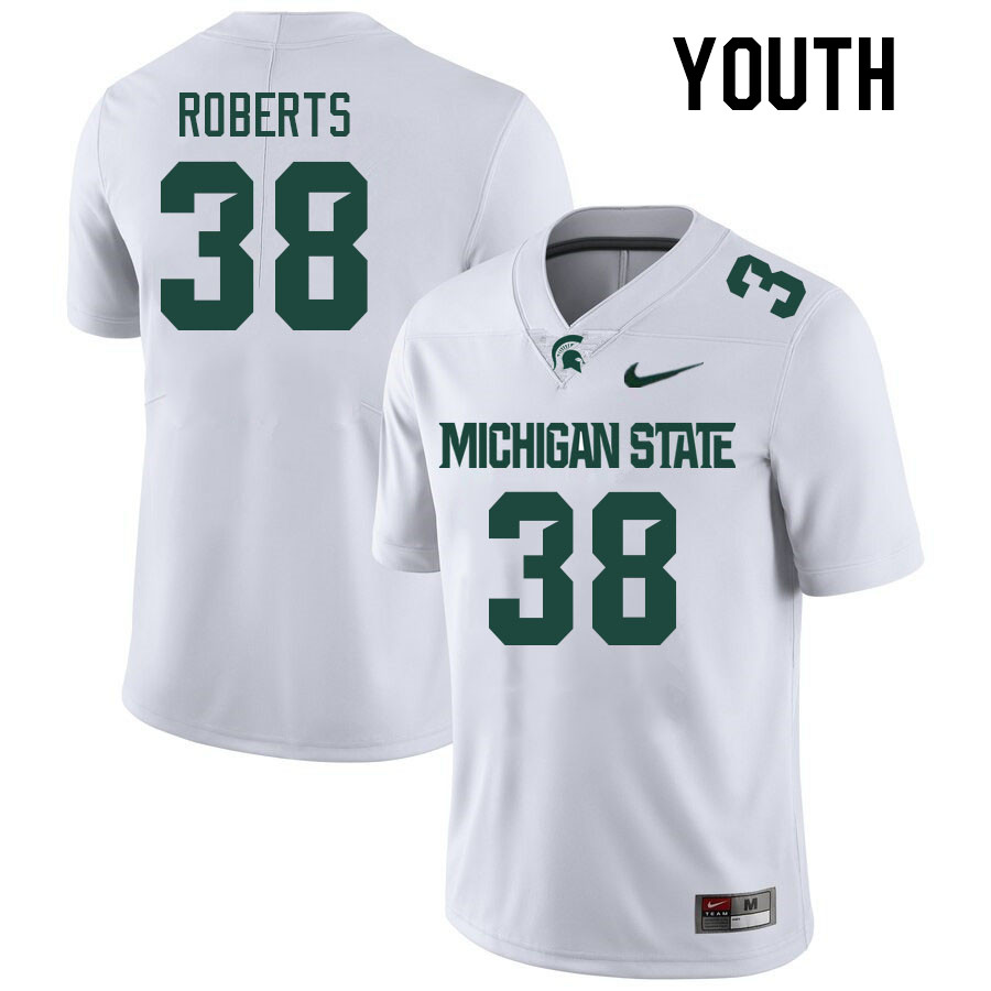 Youth #38 Terry Roberts Michigan State Spartans College Football Jerseys Stitched Sale-White
